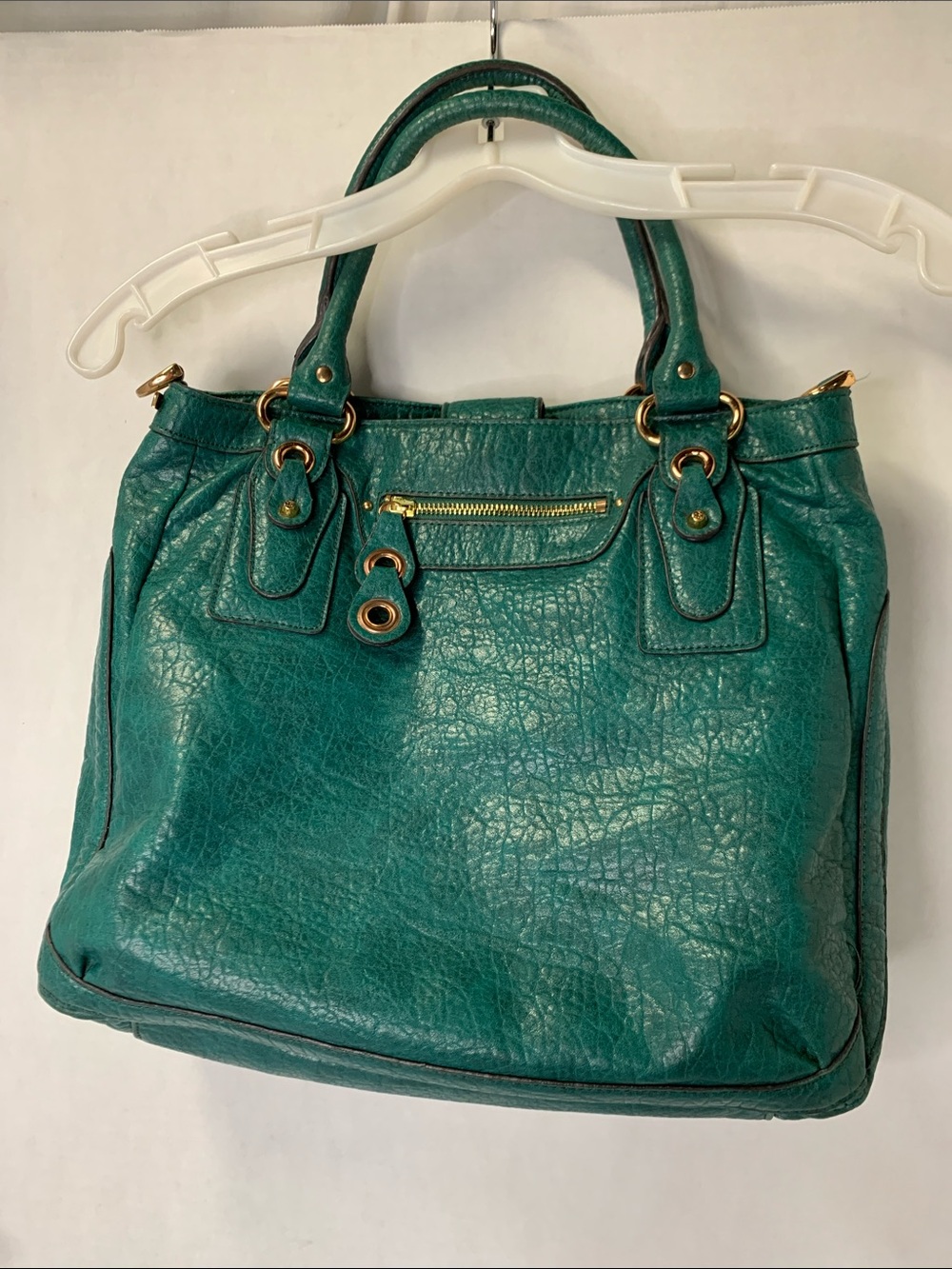 Jessica Simpson Teal Textured Leather-Effect Shoulder Bag